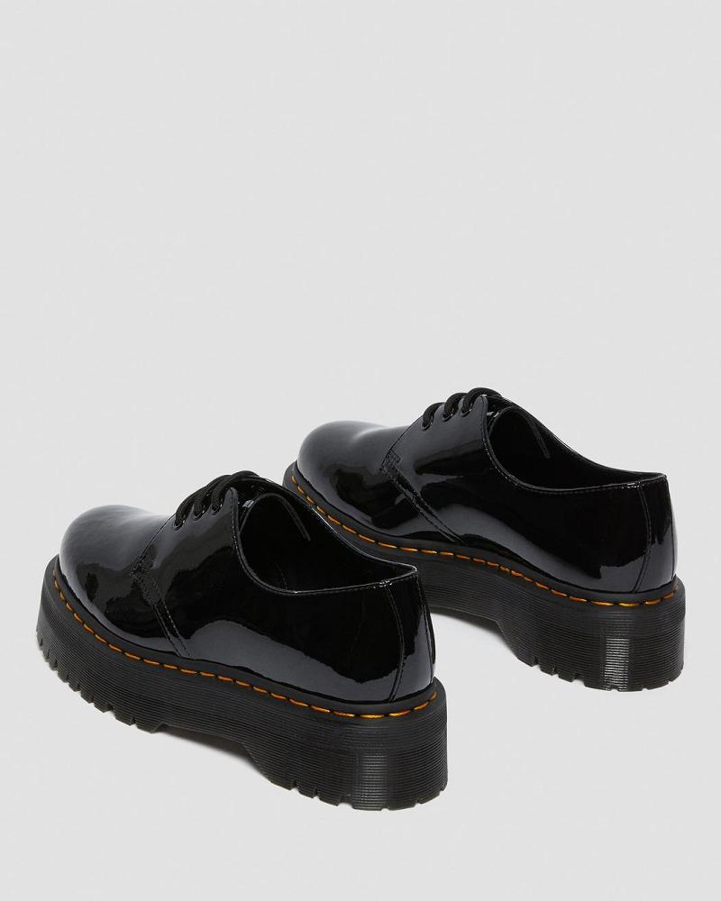 Zapatos Oxford Dr Martens 1461 Charol Cuero Plataforma Mujer Negros | MX 42VRW